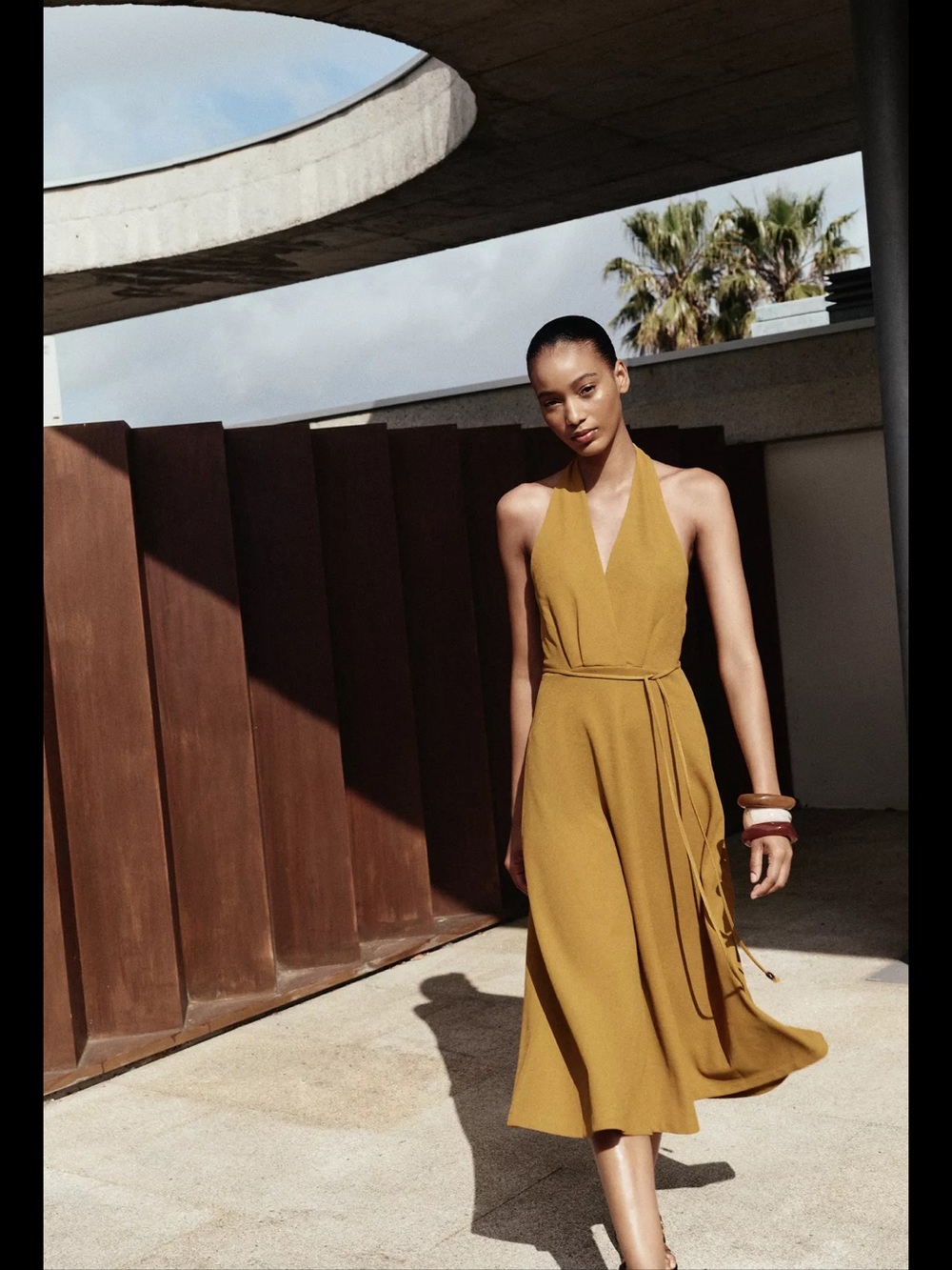 ZARA HALTER BELT DRESS